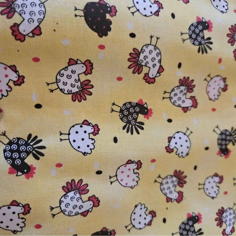Chicken Pattern Cloth Handnade Placemats Set of 2 Double-Sided